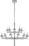 Liaison Double Tier Chandelier | Polished Nickel