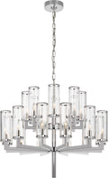Liaison Double Tier Chandelier | Polished Nickel | Clear Glass