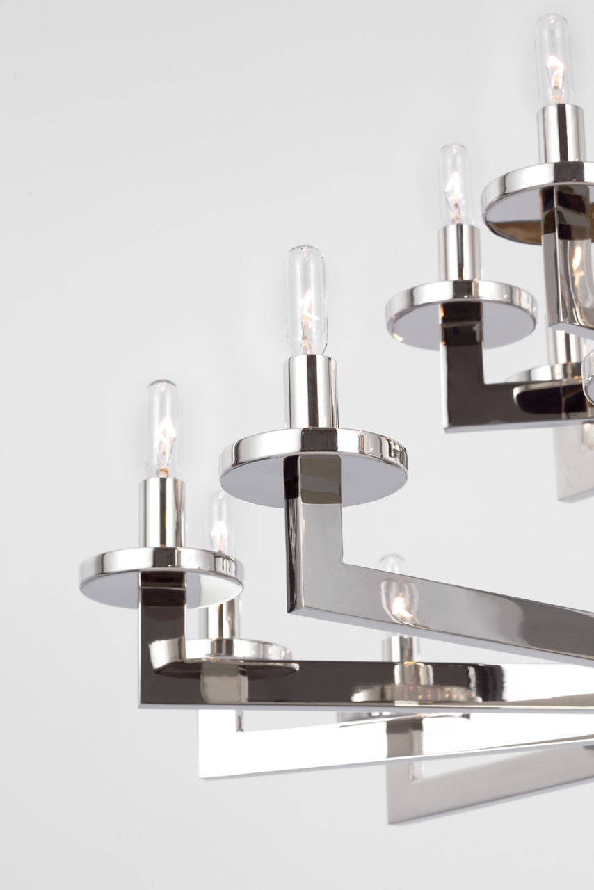 Liaison Double Tier Chandelier | Polished Nickel