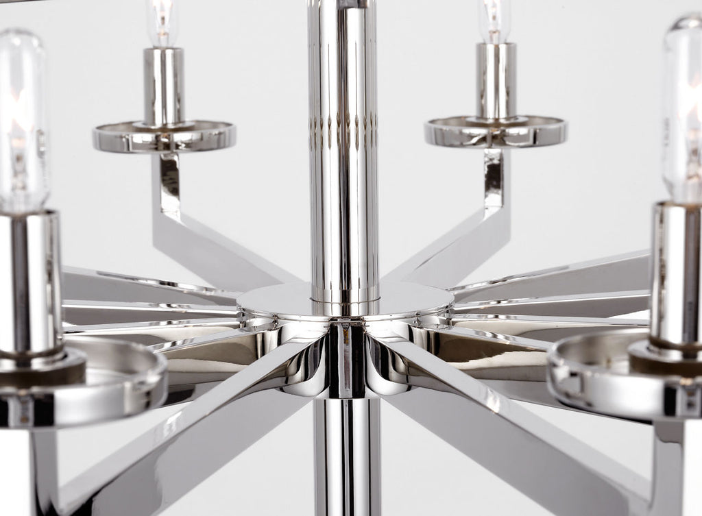 Liaison Double Tier Chandelier | Polished Nickel