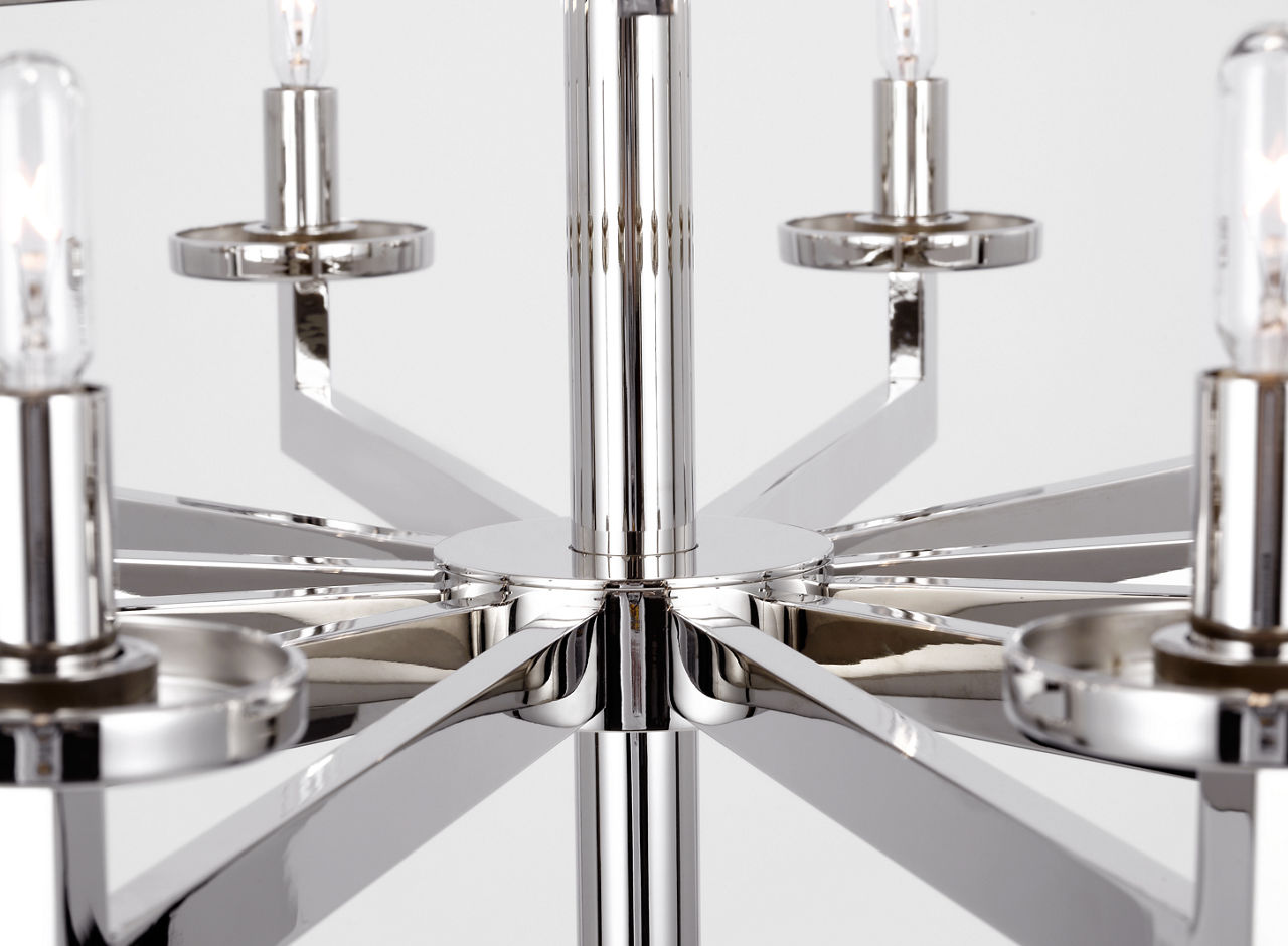 Liaison Double Tier Chandelier | Polished Nickel