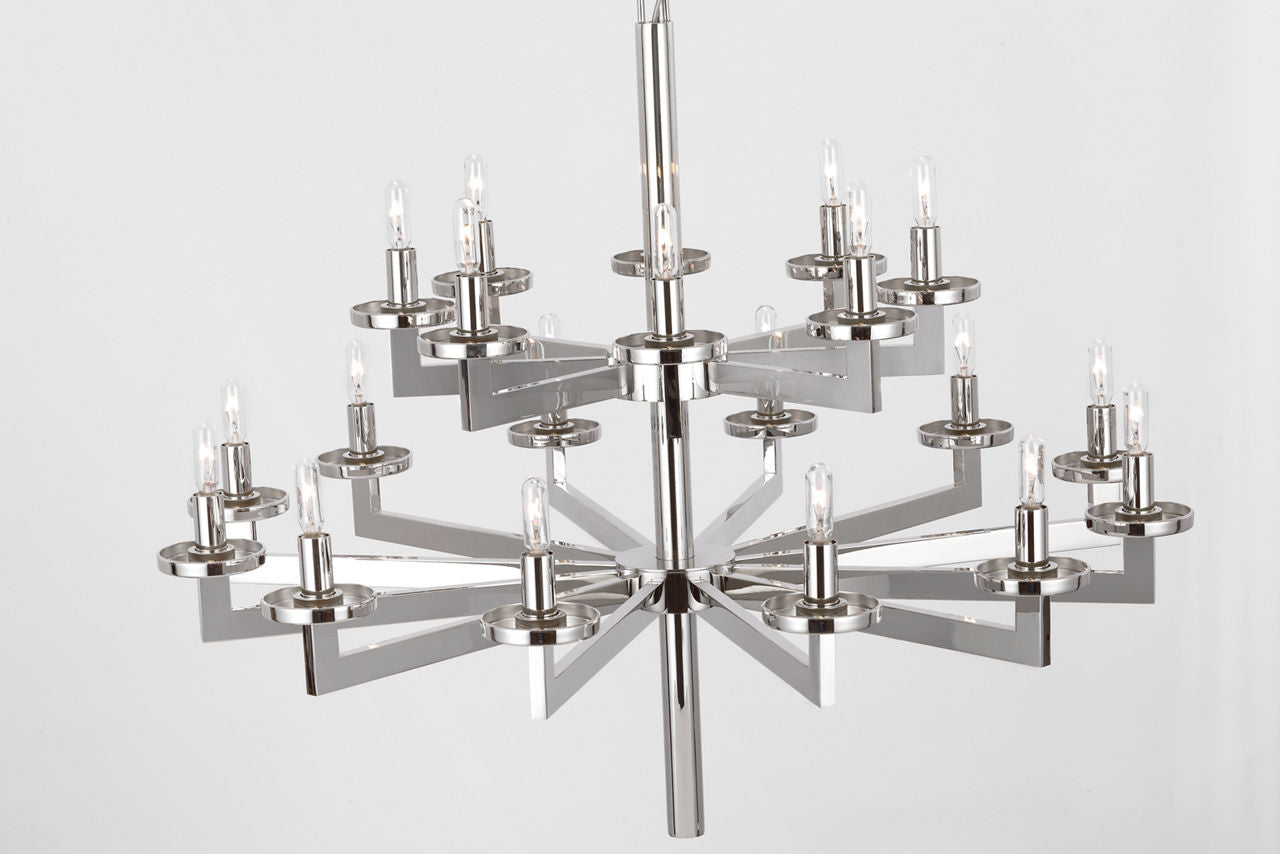 Liaison Double Tier Chandelier | Polished Nickel