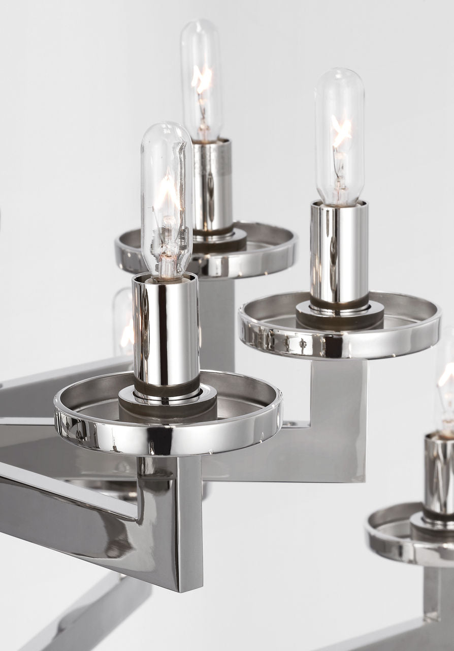 Liaison Double Tier Chandelier | Polished Nickel