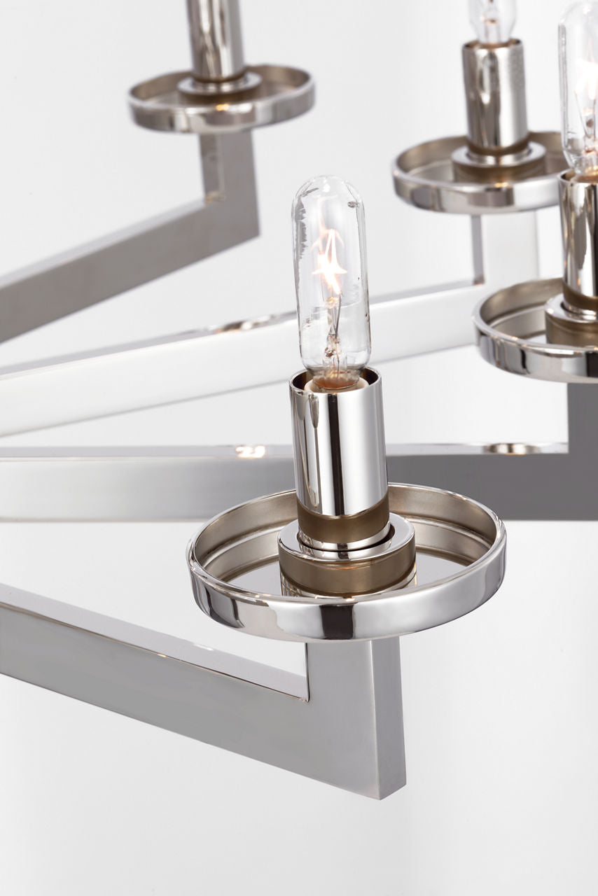 Liaison Double Tier Chandelier | Polished Nickel
