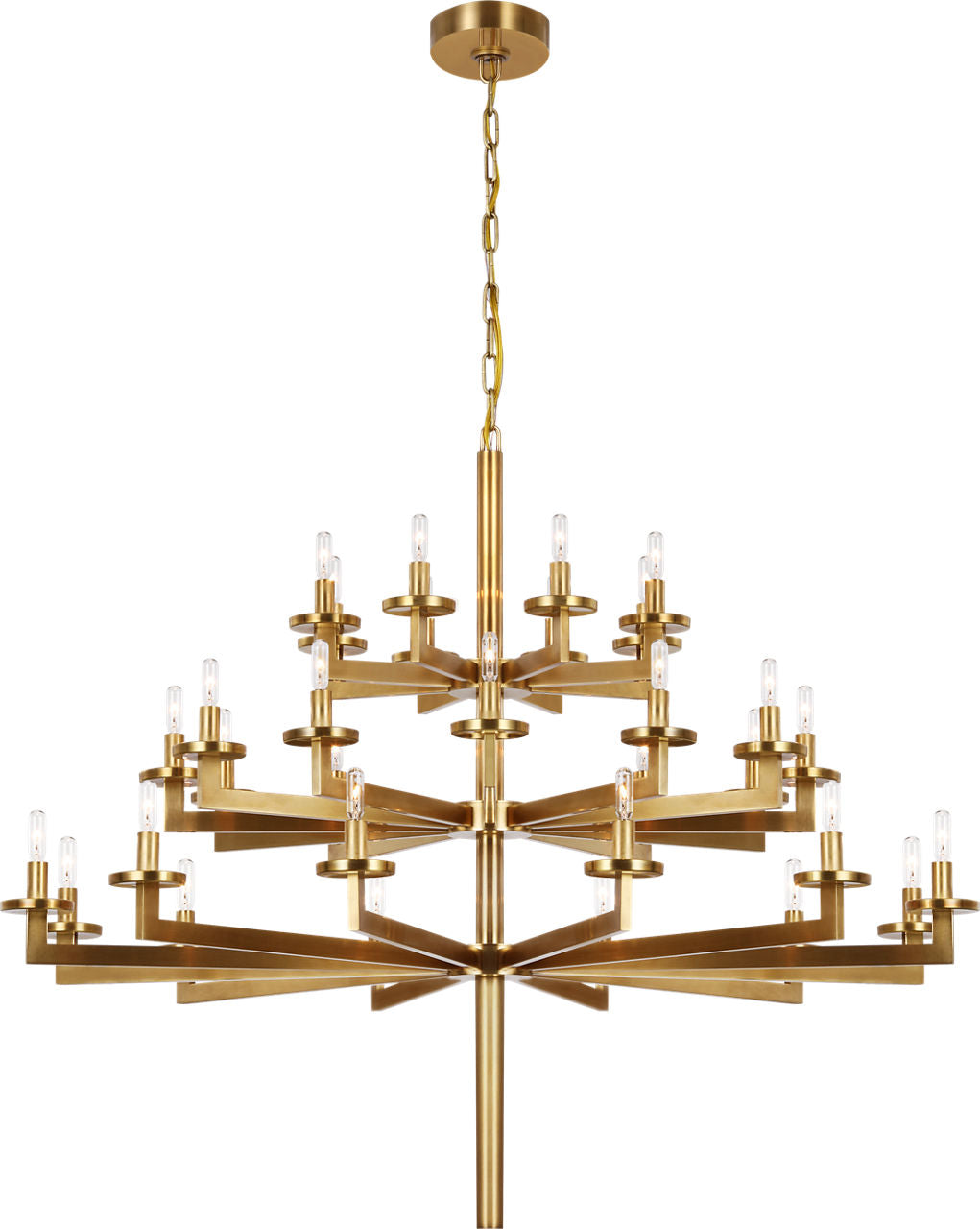 Liaison Triple Tier Chandelier | Antique-Burnished Brass