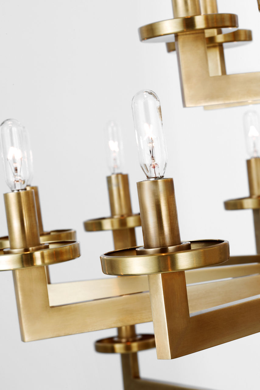 Liaison Triple Tier Chandelier | Antique-Burnished Brass