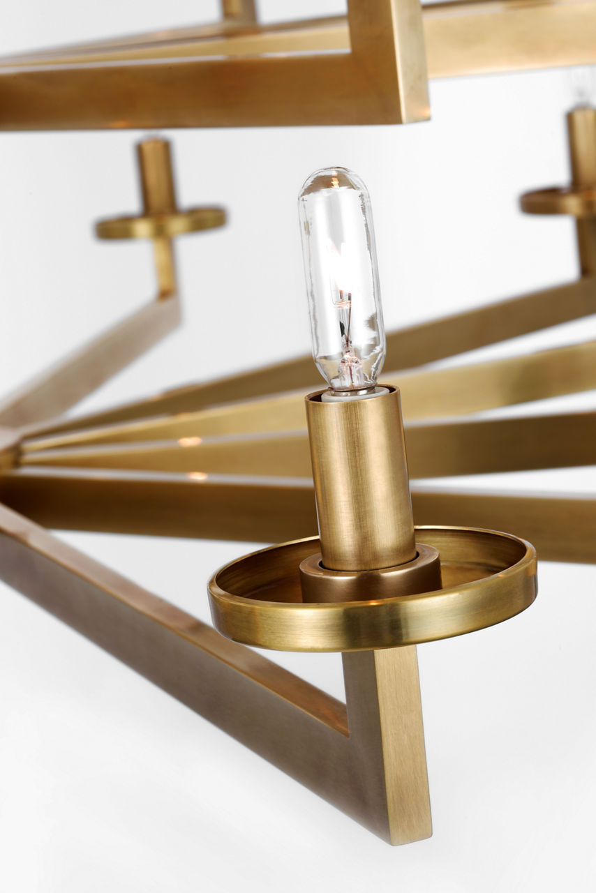 Liaison Triple Tier Chandelier | Antique-Burnished Brass