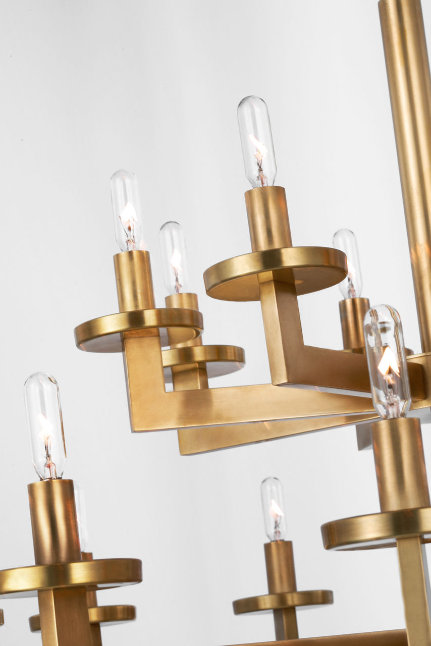 Liaison Triple Tier Chandelier | Antique-Burnished Brass