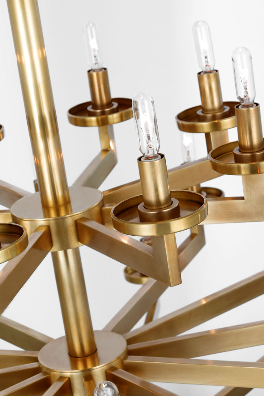 Liaison Triple Tier Chandelier | Antique-Burnished Brass