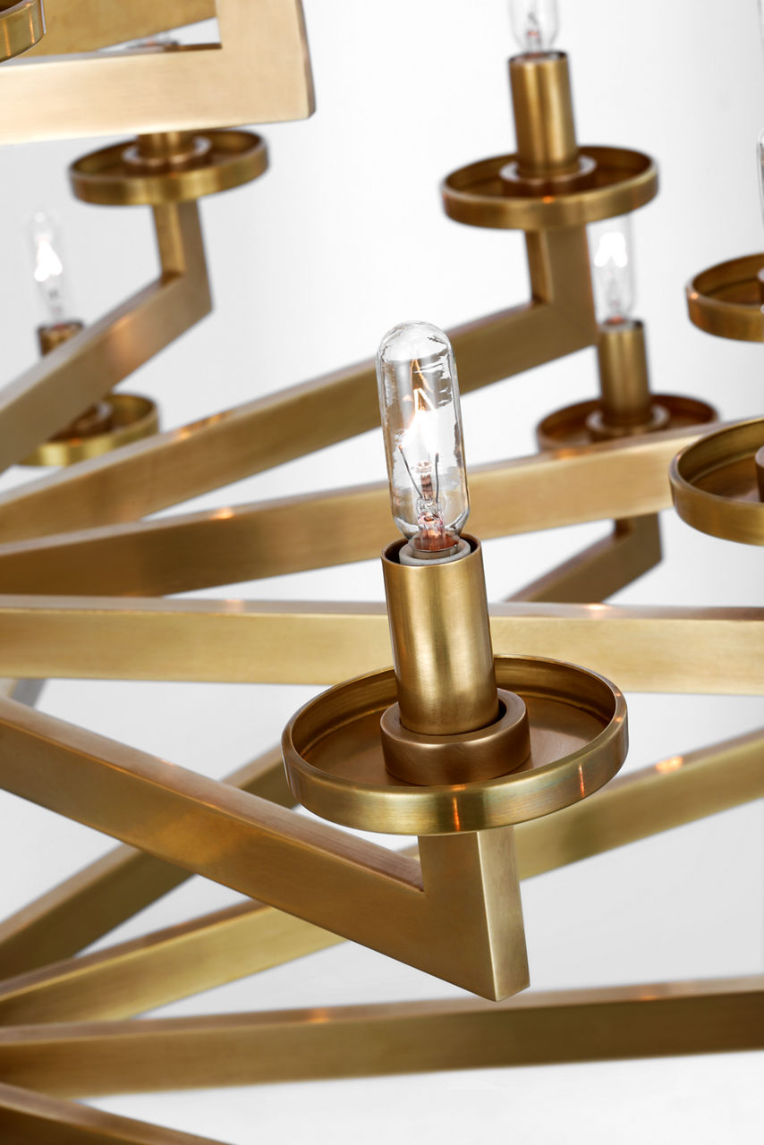 Liaison Triple Tier Chandelier | Antique-Burnished Brass