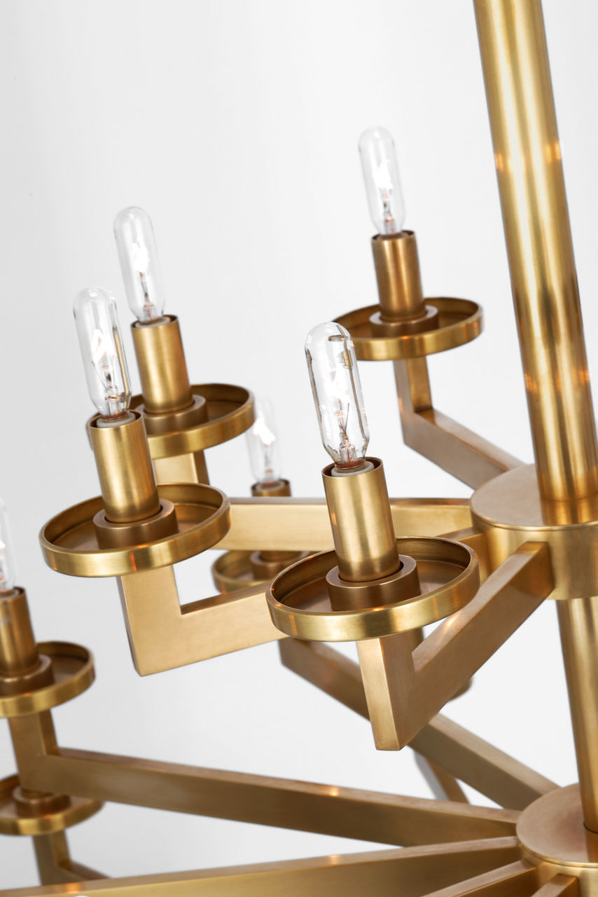 Liaison Triple Tier Chandelier | Antique-Burnished Brass