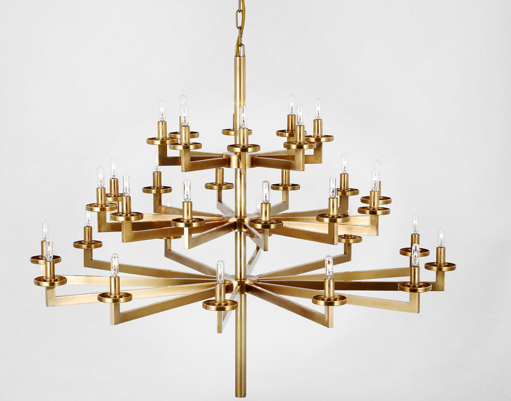 Liaison Triple Tier Chandelier | Antique-Burnished Brass