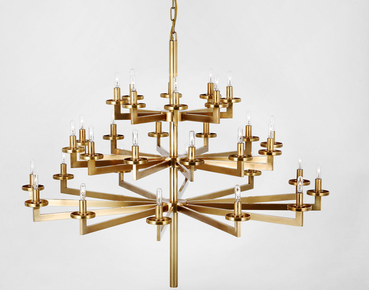 Liaison Triple Tier Chandelier | Antique-Burnished Brass