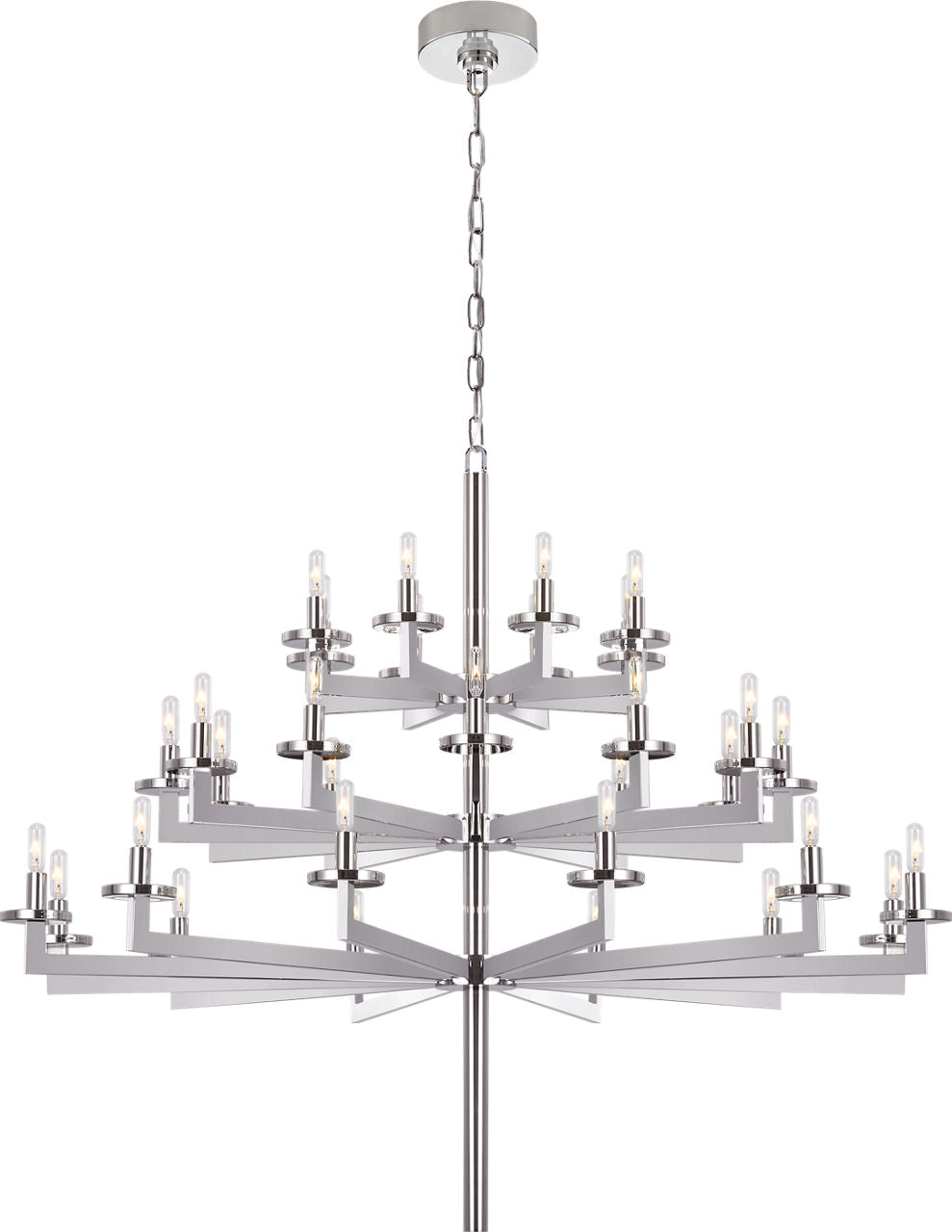 Liaison Triple Tier Chandelier | Polished Nickel