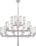 Liaison Triple Tier Chandelier | Polished Nickel | Clear Glass
