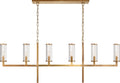 Liaison Large Linear Chandelier | Antique-Burnished Brass | Clear Glass