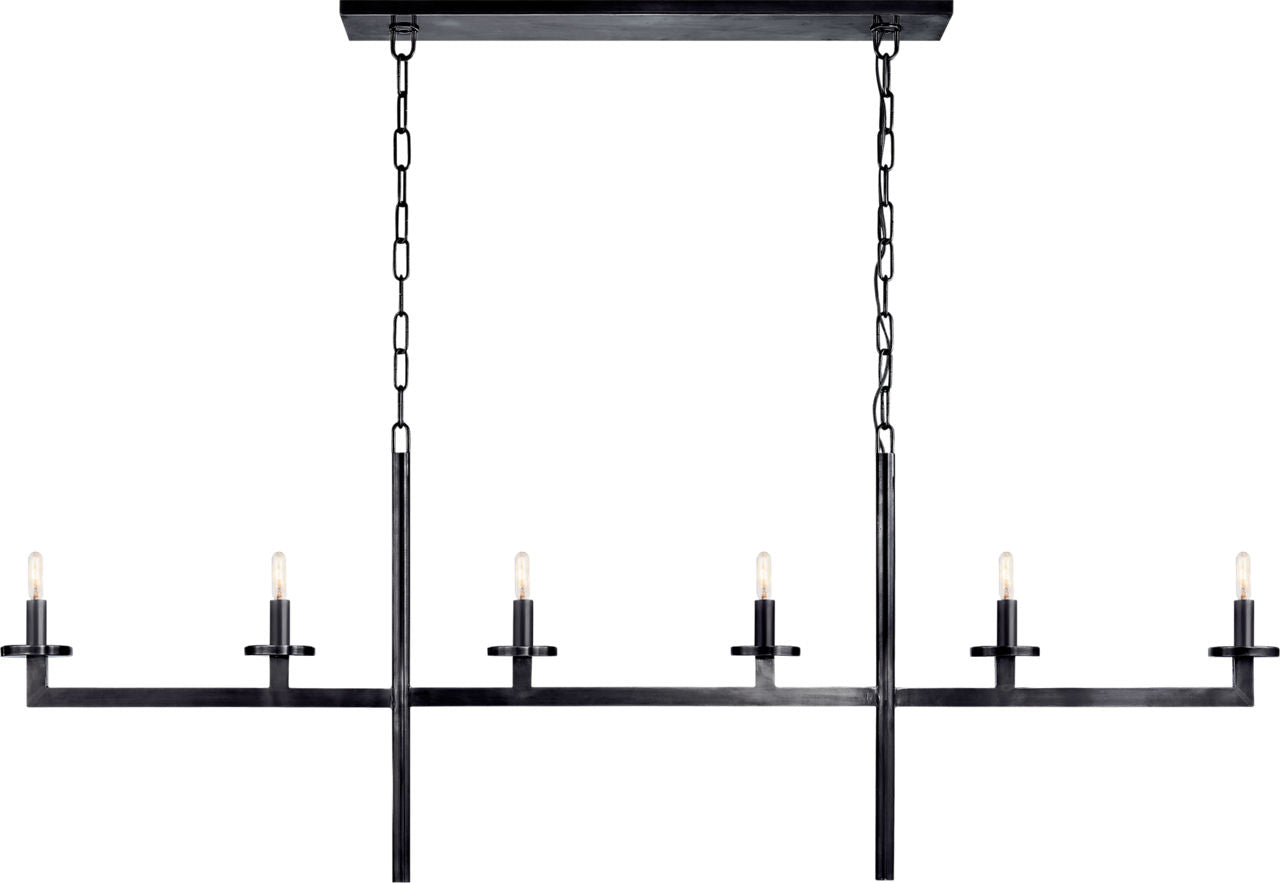 Liaison Large Linear Chandelier | Bronze