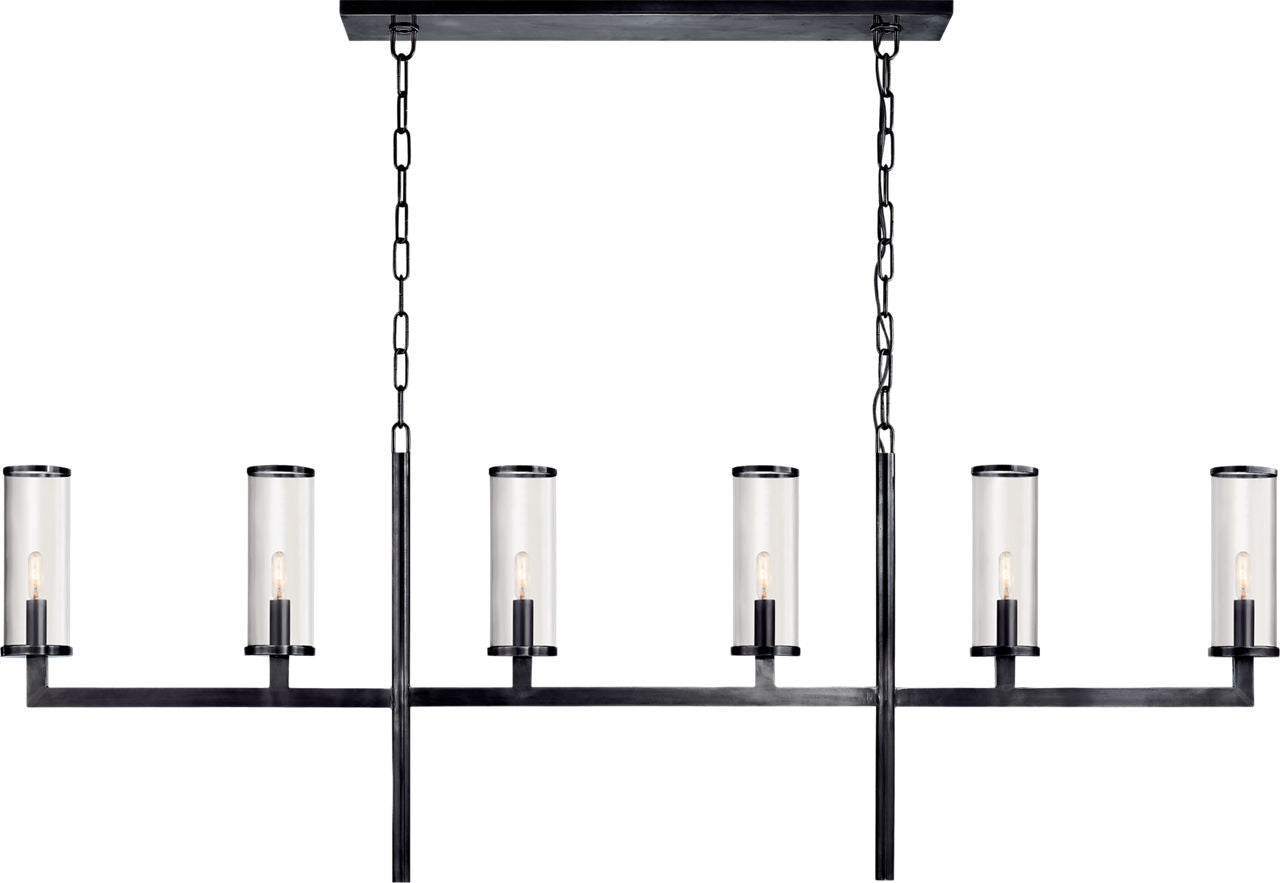 Liaison Large Linear Chandelier | Bronze | Clear Glass