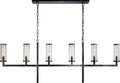 Liaison Large Linear Chandelier | Bronze | Crackle Glass