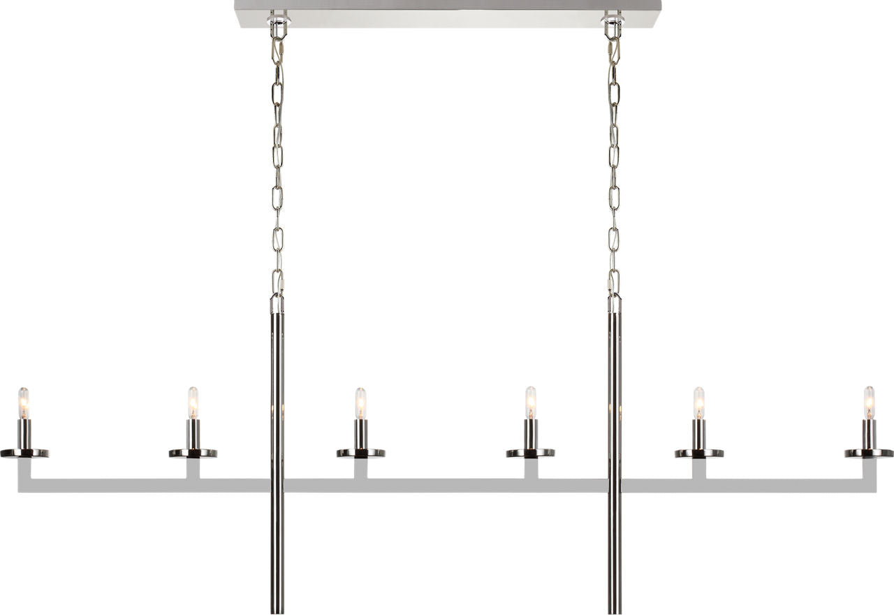 Liaison Large Linear Chandelier | Polished Nickel