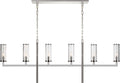Liaison Large Linear Chandelier | Polished Nickel | Clear Glass