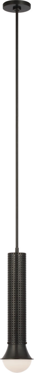 Precision Petite Elongated Pendant | Bronze | White Glass