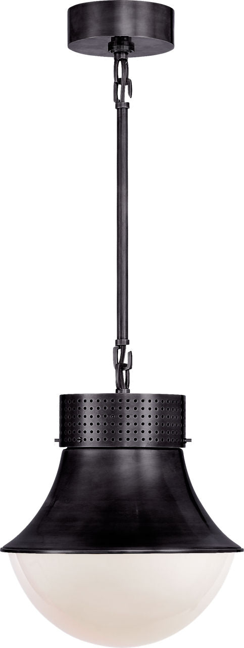 Precision Small Pendant | Bronze | White Glass