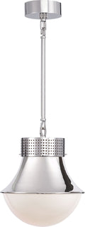 Precision Small Pendant | Polished Nickel | White Glass