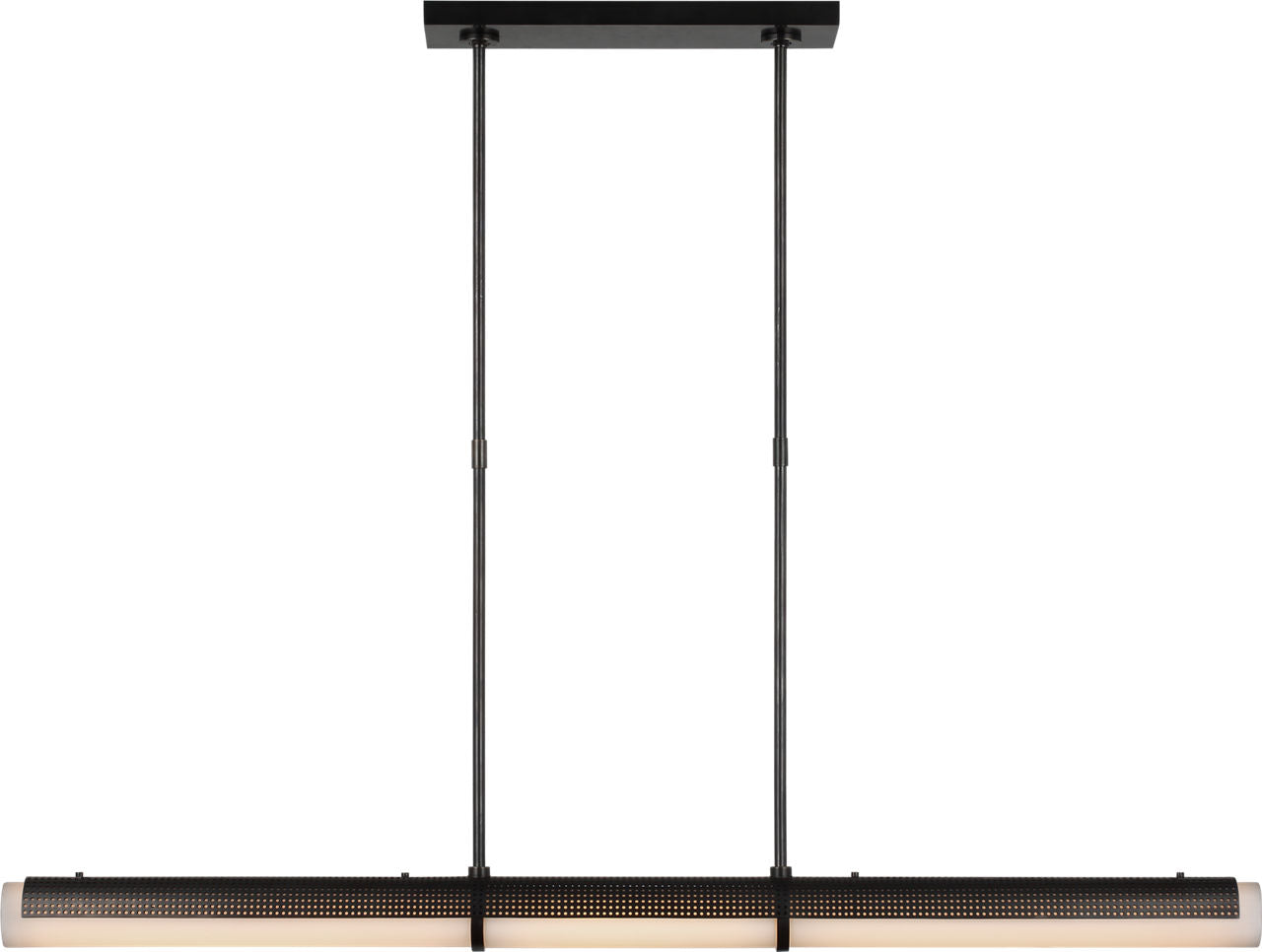 Precision Large Linear Chandelier | Bronze | White Glass
