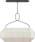 Forza Medium Linear Lantern | Bronze | Gathered Linen Shade