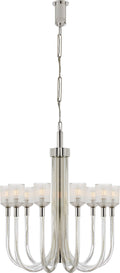 Reverie Medium Single Tier Chandelier | Clear Ribbed Glass and Polished Nickel