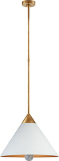 Cleo Pendant | Antique-Burnished Brass and Antique White | Frosted Acrylic