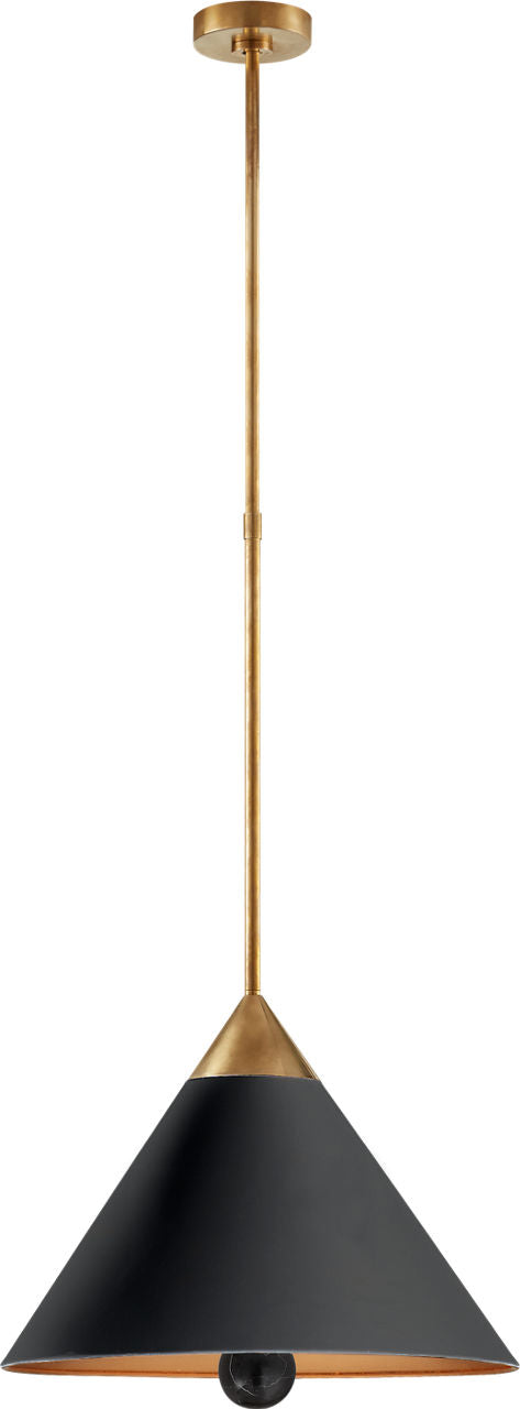 Cleo Pendant | Antique-Burnished Brass and Black | Frosted Acrylic