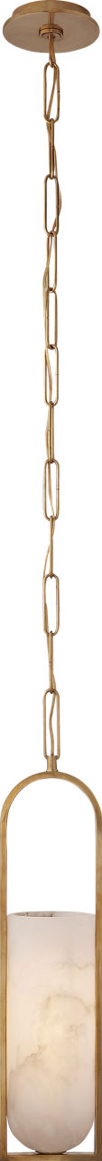 Melange Small Elongated Pendant | Antique-Burnished Brass | Alabaster Shade
