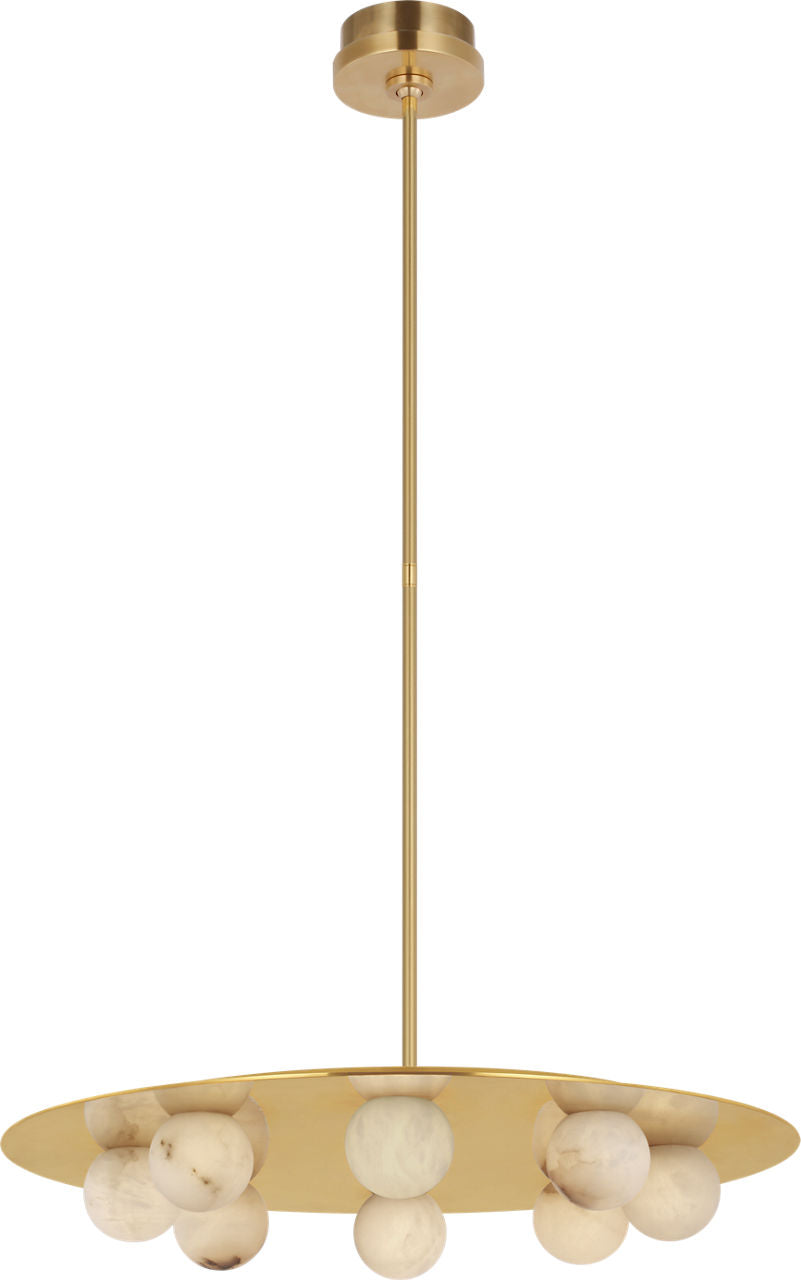 Pertica 24" Eight Light Chandelier | Mirrored Antique Brass | Alabaster
