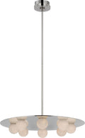 Pertica 24" Eight Light Chandelier | Polished Nickel | Alabaster