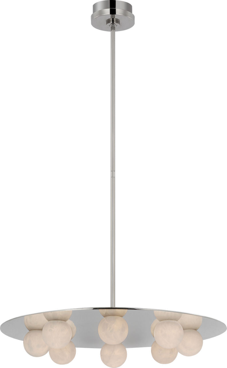 Pertica 24" Eight Light Chandelier | Polished Nickel | Alabaster