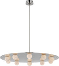 Pertica 36" Ten Light Chandelier | Polished Nickel | Alabaster