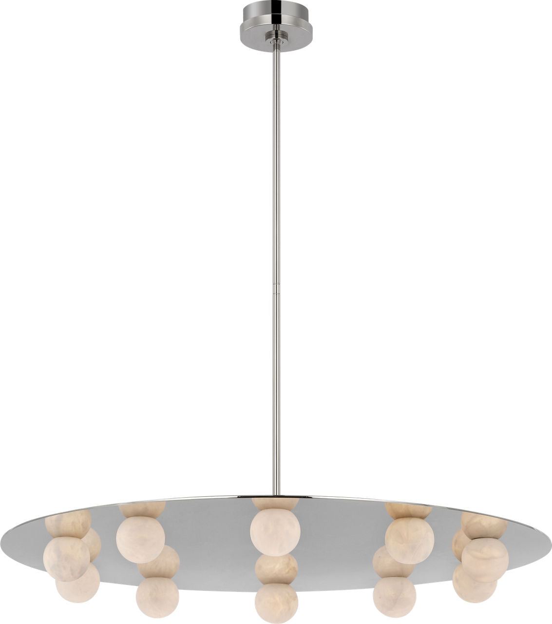 Pertica 36" Ten Light Chandelier | Polished Nickel | Alabaster