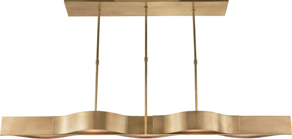 Avant Large Linear Pendant | Antique-Burnished Brass | Frosted Glass