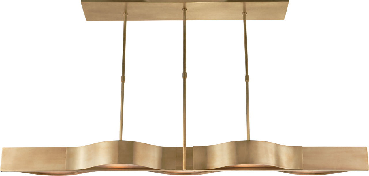 Avant Large Linear Pendant | Antique-Burnished Brass | Frosted Glass
