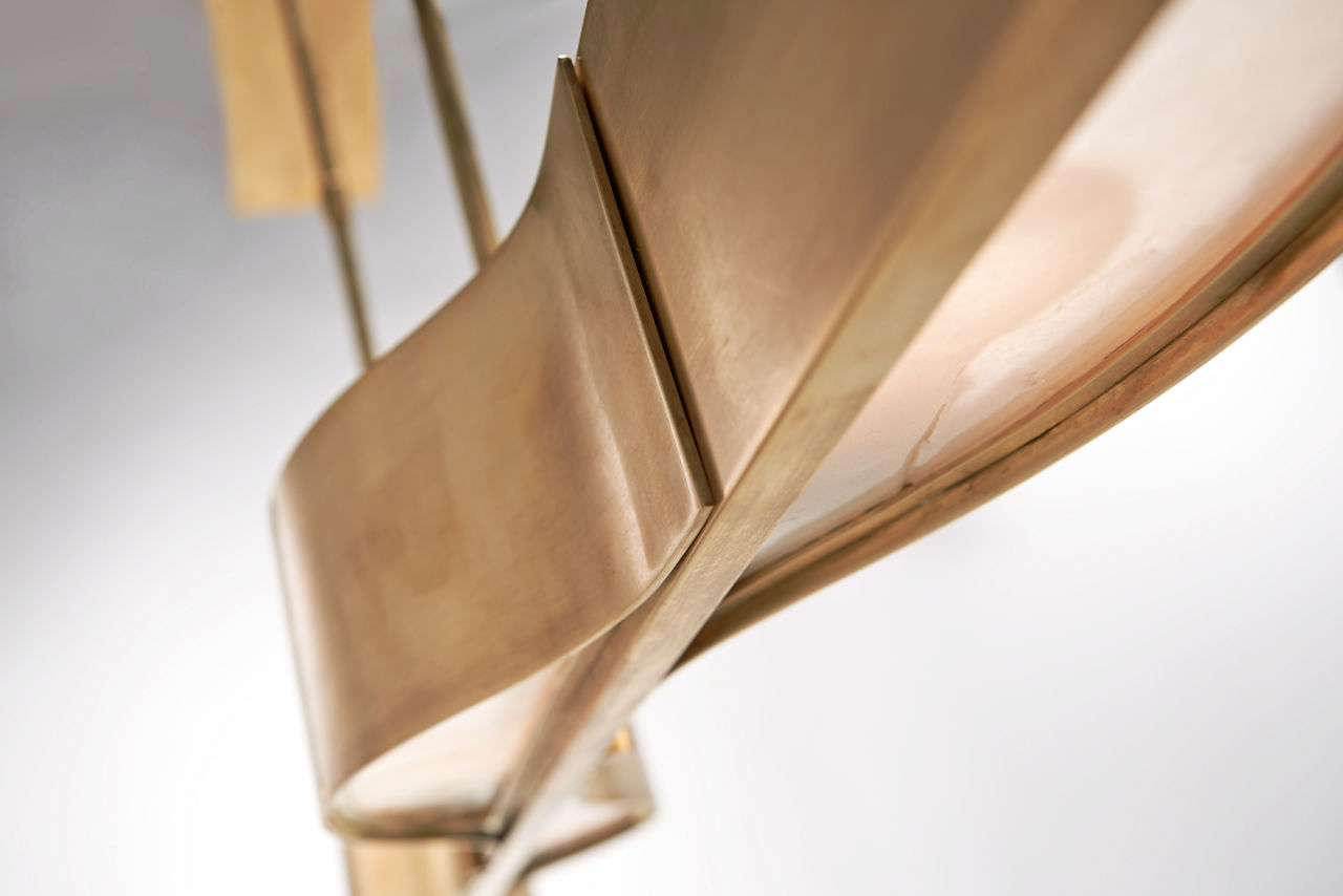 Avant Large Linear Pendant | Antique-Burnished Brass | Frosted Glass