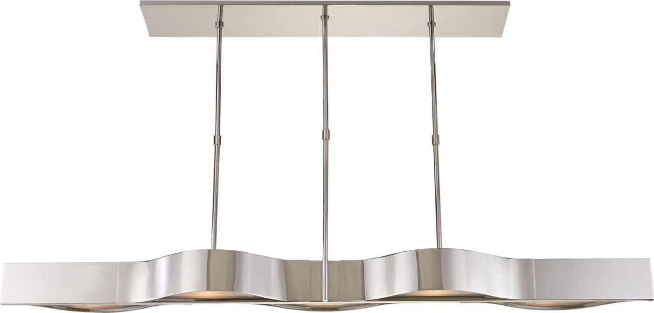 Avant Large Linear Pendant | Polished Nickel | Frosted Glass