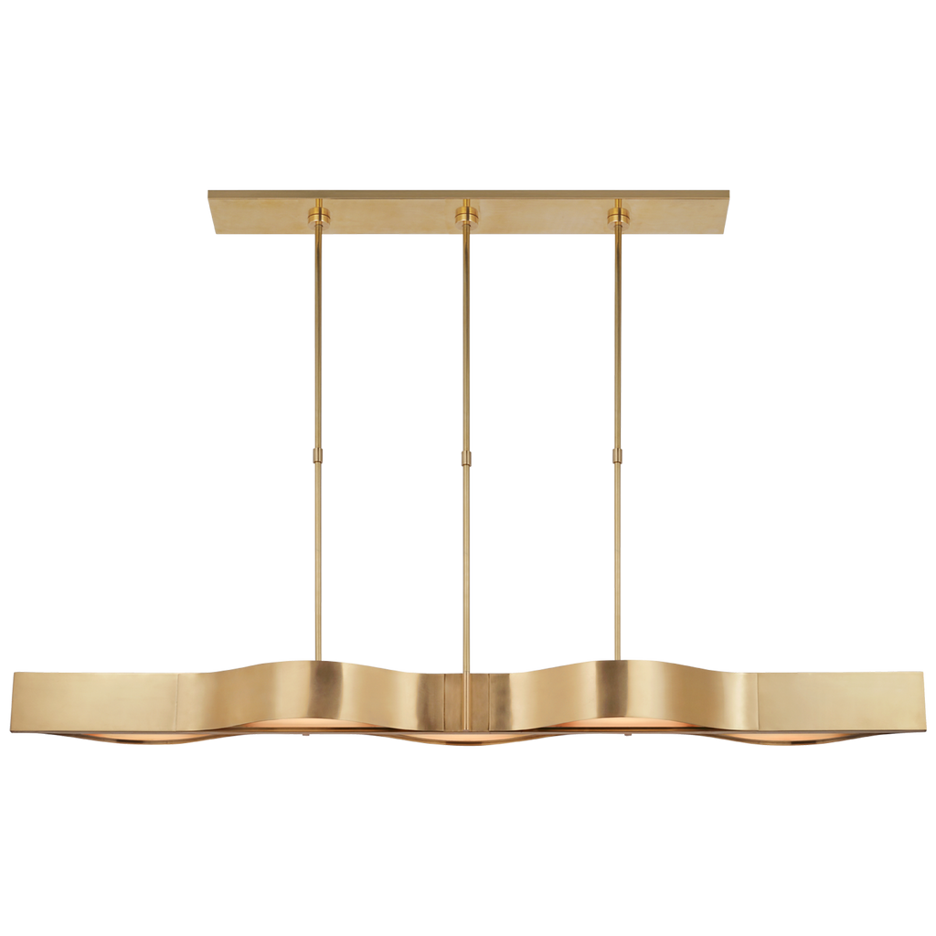 Avant 60" Linear Pendant | Antique-Burnished Brass | Frosted Glass