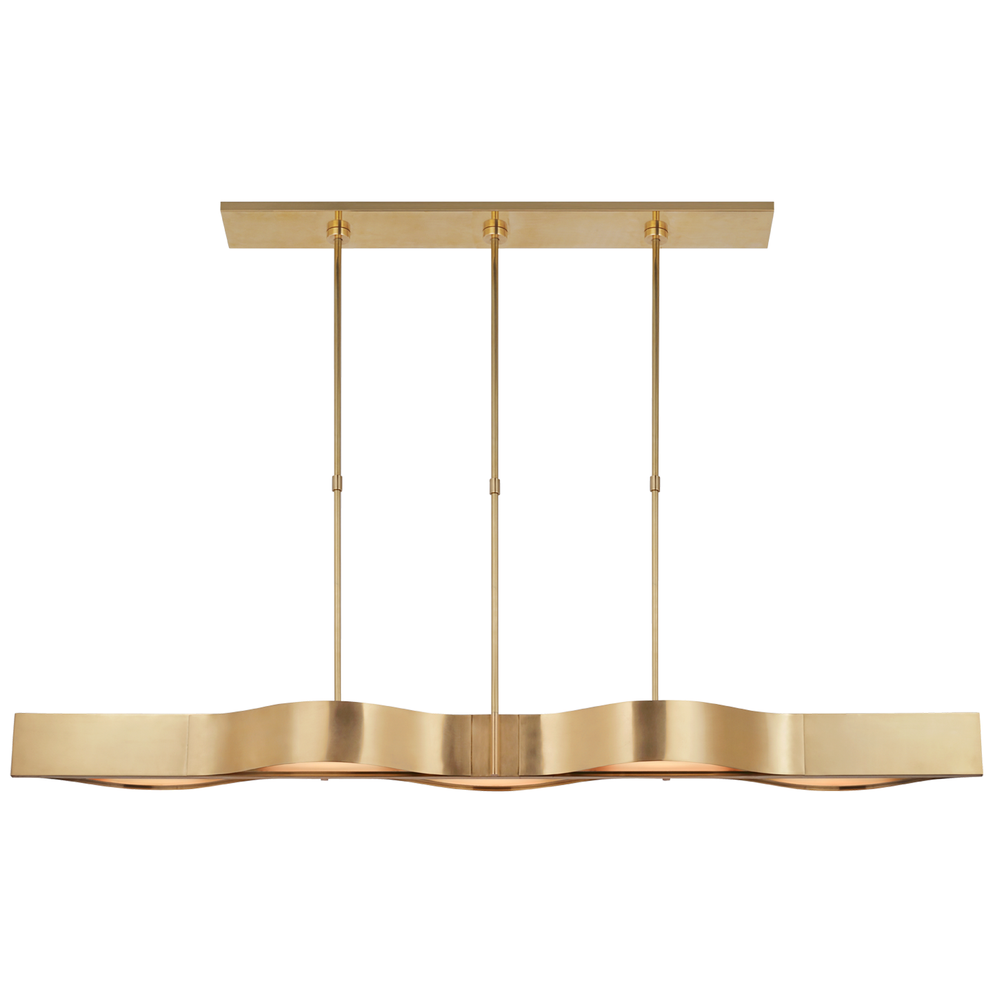 Avant 60" Linear Pendant | Antique-Burnished Brass | Frosted Glass