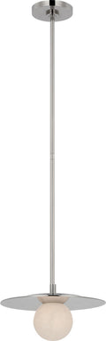 Pertica 12" Disc Pendant | Polished Nickel | Alabaster