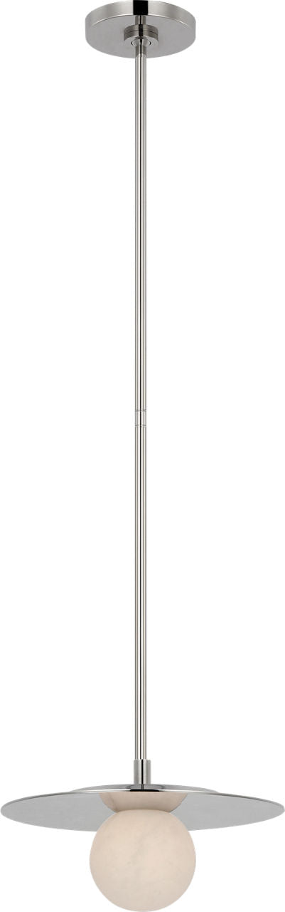 Pertica 12" Disc Pendant | Polished Nickel | Alabaster