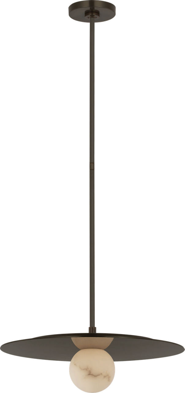 Pertica 18" Disc Pendant | Mirrored Bronze | Alabaster