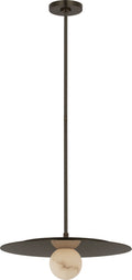 Pertica 18" Disc Pendant | Mirrored Bronze | Alabaster
