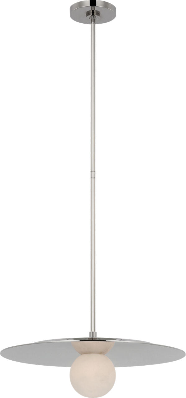 Pertica 18" Disc Pendant | Polished Nickel | Alabaster